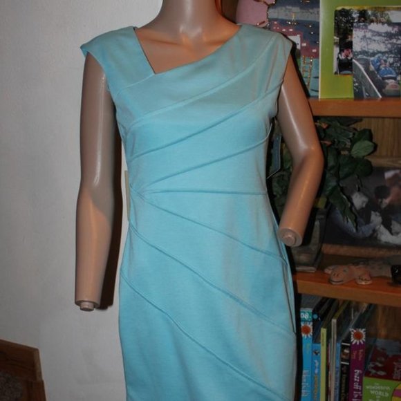 LONDON TIMES Sea Breeze Aqua dress 4 - Picture 4 of 8